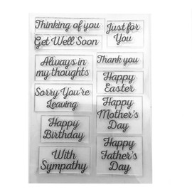arriettycraft Sentiment Happy Easter Mother's Day Father's Day Happy Birthday Just for You with Sympathy Clear Stamps for Cards Making Decoration Clear Stamps and DIY Scrapbooking