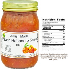 Amish Salsa - 2-16 Oz Jars (Peach Habanero Hot)