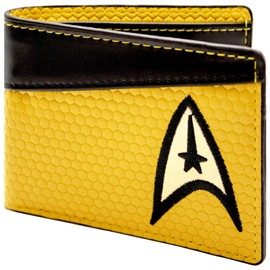 USS Starfleet Emblem Final Frontier Command Uniform Wallet/Purse Bi-Fold Coin Pocket & Card Holder, Yellow, yellow, Casual