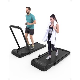 UPUPTIP 2-in-1 Treadmill, [2.25 HP] [0.6-6.2 MPH] for Running Walking, [265 LBS Max] Folding Treadmill with Real-time Workout Data on LCD Display for Apartment Office Home Workout