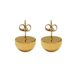 Niaspi Half Ball Dome Stud Earrings for Women 18K Gold Plated Small Round Ball Hemispherical Minimalist Studs Earrings Fashion Jewelry