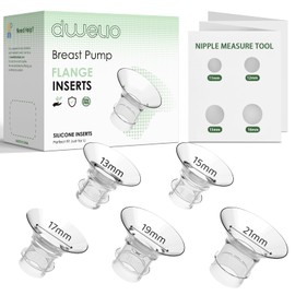 Dwelio Flange Sizing Kit Flange Insert 13/15/17/19/21mm 5PCS for 24mm Flange/Shield of Most Pump, Reduce 24mm Tunnel Down to Other Size, Breastfeeding Essentials Kit