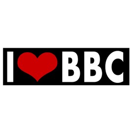 WitnyStore I Love BBC 8" Long White Letters on Black Sticker - Multisurface UV Water Resistant Durable Waterproof Funny Adult Humor for Cars Trucks Windows Lockers Smooth Flat Surface Personal Items