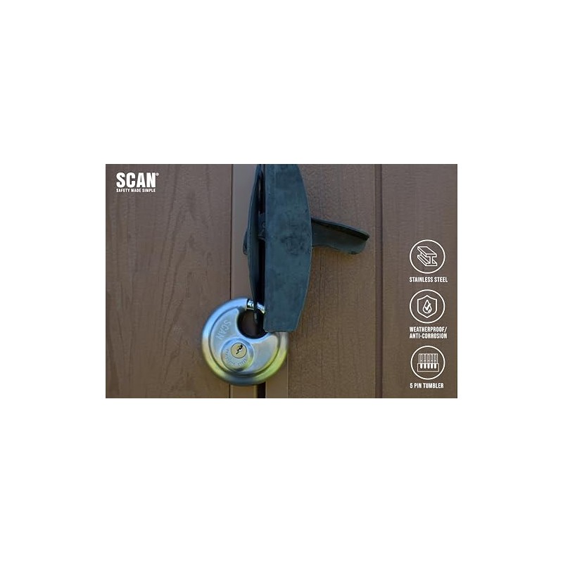 SCAN SCAPLSS70DIS Stainless Steel Padlock, Silver