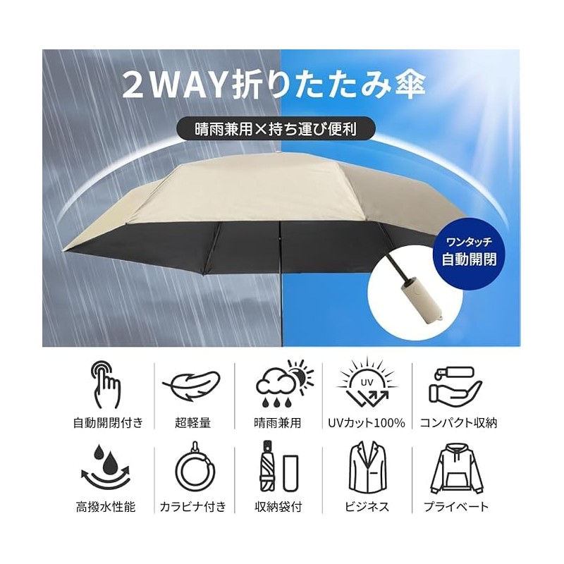 Weer Compact One-Touch UV Protection, Unisex, For Rain or Shine,