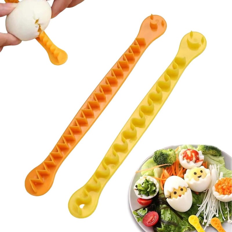 2pcs Fancy Cut Egg Cooked Eggs Cutter Lace Egg Slicer
