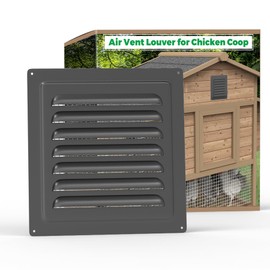 Forestchill Air Vent Louver for Chicken Coop, 6" x 6" Air Vent Grille with Built in Screen Mesh, Louvered Exhaust Grille for Chicken Coops Ventilation, Black