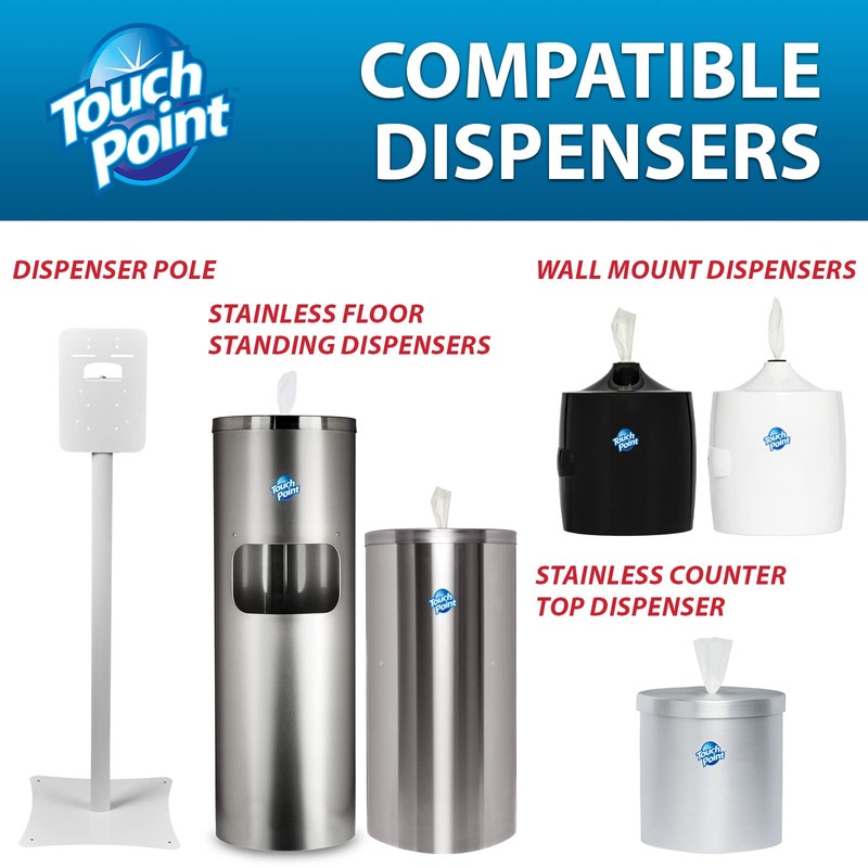 Touch Point Plus Disinfectant Wipes Roll - 1200 8”x6” Wipes,