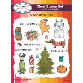 Creative Expressions CEC1035 Jane's Doodles Clear Stamp Set-O Christmas Tree, Colourless, 6 in x 8 in