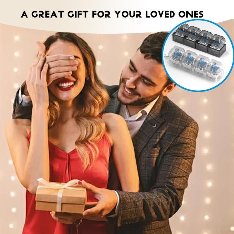 2 Pcs Black & White Keyboard Fidget Clickers with LED
