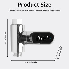 Ipalmay LED Digital Baby Bath Water Thermometer,360° Rotating Screen Real-Time Water Flow Temperature Monitor, Self-Generating 0~100℃ for Kids Elderly Pets