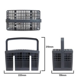 Reliapart Sliding Cutlery Basket for Beko DEN2 DFN2 DIN2 DW60 Series Dishwashers Grey Replacement 1751500400 C00918511 Universal Style Utensil Holder