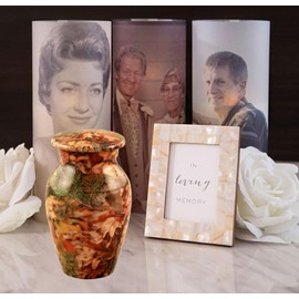 Small Keepsake Cremation Urns for Human Ashes with Black Velvet Case - Beautiful Texture Metal Mini Memorial Urn- Mini Cremation Urns, Mini Urn for Human Ashes