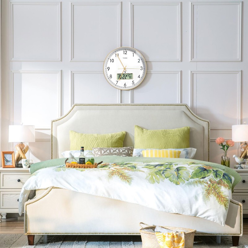 TIMESS Atomic Analog Wall Clock, WWVB Self-Setting Battery Operated 12"