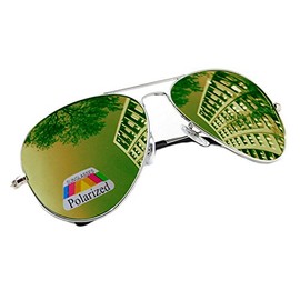 MFAZ Morefaz Ltd Kinder Junge Mädchen Sonnenbrille Gespiegelt Polarisiert Pilot Style Sunglasses (Green Gespiegelt)