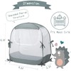 L RUNNZER Baby Crib Tent, Pop Up Crib Canopy to