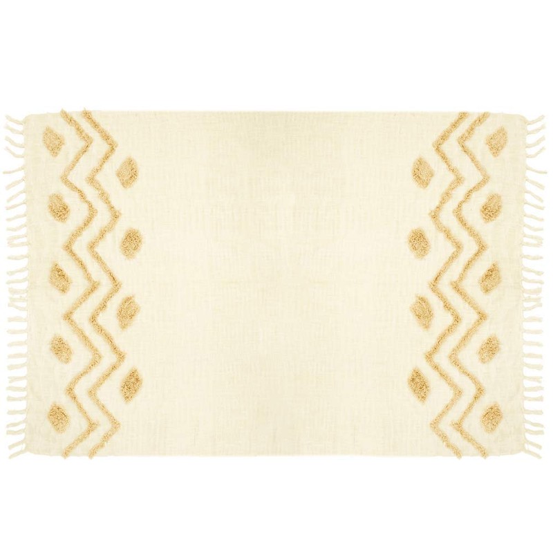 Sass & Belle Blanca Tufted Zigzag Throw