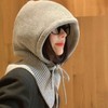 Women's Korean Balabalad Fall/Winter Balaclava with Ear Protection Face LF2641 Cream + One Size 3ea