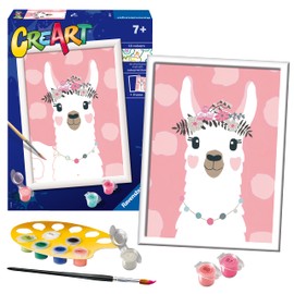 Ravensburger CreArt No Drama Llama Paint By Numbers for Children - Painting Arts and Crafts Kits for Ages 7 Years Up