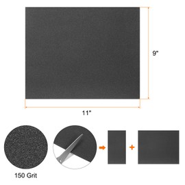 sourcing map 15pcs Sandpaper 150 Grit 9 x 11 Inch C-Weight Backing Silicon Carbide Abrasive Wet Dry Sanding Sheets for Wood Finishing, Metal Sanding, Automotive Polishing