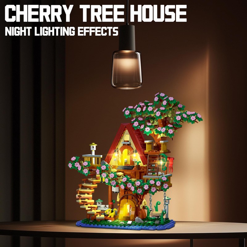 YCJZXMS 3-in-1 Sakura Tree House Building Set (3-in-1 Sakura Tree