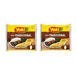 Yoki Seasoned Cassava Flour Farofa de Mandioca Pronta 400g, 14 Ounce (2 Pack)