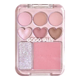GOGO TALES My Sweet Color Palette 03 Mauve Merino / Eye Shadow x Cheek x Highlight Multi Palette Mauve Color [With Stickers] Teardrop Bag Matte Pearl Glitter Gloss Glow 3D Feeling Blood Feel Chinese