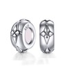 2 Pcs Spacer Beads Charm Stopper Sterling Silver with Rubber