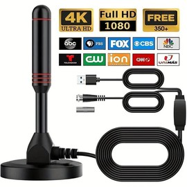 (No Import Tax, Local Delivery) ULTRA-LONG RANGE 10,000 Mile Digital TV Antenna for 4K/1080P Smart TVs - Free Local HD Channels & Cable TV Signal Booster | Built-In Smart Amplifier, No Monthly Fees, Cord-Cutting 2025 Model