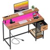 GreenForest Computer Desk with Fabric Drawers 47 inch Small Desk