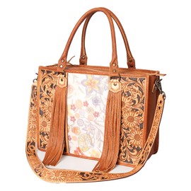 American Darling Briefcase Hand Tooled Hair On Genuine Leather Western Women Bag Handbag | for Cute Laptop