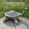 Turtle Butterfly Garden Statue Resin Fade Proof Weather Resistant Curious