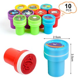 OSDUE Pack of 10 Children's Stamps, Animal Stamp Set, Self-Inking for Children, Cute Plastic Toy Stamps, Game, Fun, Hobby and More (Space Universe)