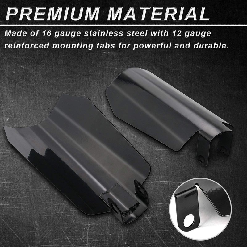 StarknightMT Motorcycle Handguards Black Coffin Cut Stainless Steel Hand Guards