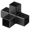 MOUNTAIN_ARK 4 Pack 1" Black Square Tube Connector, 4 Way