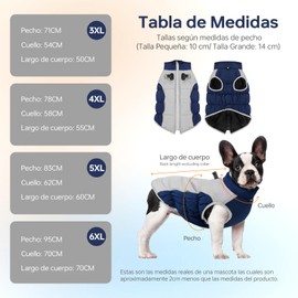 LESUCCI Chaleco para Perro, Chaqueta para Perros Impermeable y Cortaviento, con Detalles Reflectantes, Ideal para Perros Medianos y Grandes en Climas Fríos (3X-Large)