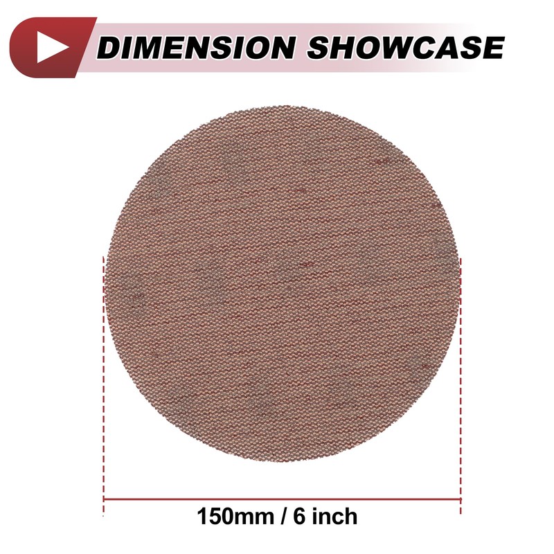 X AUTOHAUX 50 Pcs 6 Inch Abranet Sanding Mesh Anti-Clog