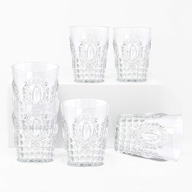 Le Cadeaux Acrylic Jewel Glassware collection Set of 6, Small Tumblers