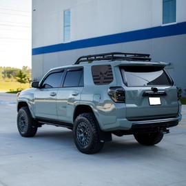 for Toyota 4Runner 2010–2023 Rear Side Window Skull American Flag Decal, Matte Black Patriotic Vinyl Stickers for 4Runner Rear Side Glass Accessories