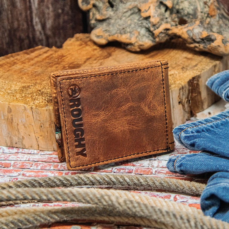 HOOEY Bi-Fold Leather Men's Wallet (Hawk - Brown/Navajo Serape)