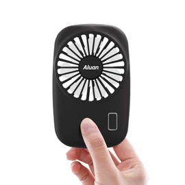 Aluan Handheld Fan Mini Fan Powerful Small Personal Portable Fan Speed Adjustable USB Rechargeable Cooling for Kids Girls Woman Home Office Outdoor Travel, Black