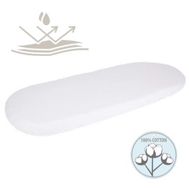Little Angel Baby Spannbettlaken für Kinderwagen Stubenwagen Stretch Baumwolle Wasserdicht 75 x 40 cm Weiß