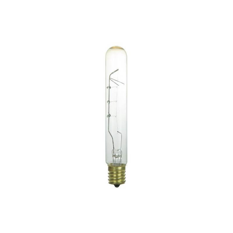 Sunlite 25T6.5/CL/N Incandescent 25-Watt, Intermediate Based, T6.5 Tublular Bulb, Clear