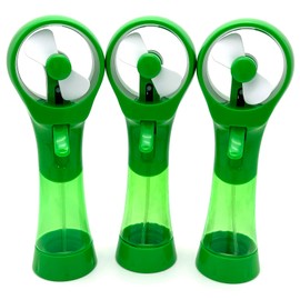 BJPEY Outdoor Personal Water Misting Fan Handheld Battery Operated Cooling Fans Portable Mist Spray Fan for Sports Travel Beach (Green)