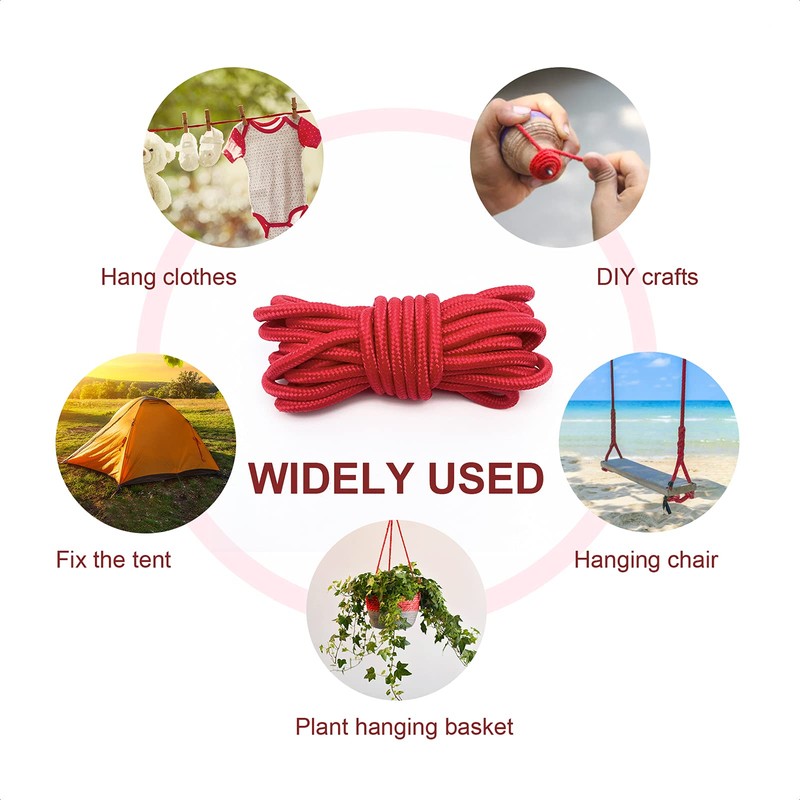 Soft Cotton Rope, 3 Pcs Red Cotton Rope & 1