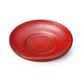 Yamakiikai L1805 Red Tea Holder 4.5 inches (11.5 cm) Diameter Negoro Dry Lacquer Tea Holder Set of 5