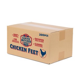 Canine Butcher Shop Chicken Feet Dog Treats, Raised & Made in USA (200-Pack), Dehydrated Chicken Feet, All Natural Dog Chews & Snacks