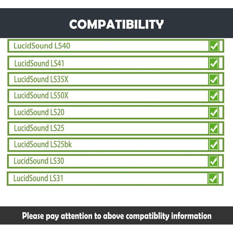 LS35X Headband Cushion Replacement for LucidSound LS35X/LS50X/LS20/LS25/LS25bk/LS30/LS31/LS40/LS41 Headsets Ear Cushions