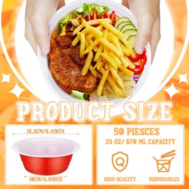 SiliFine 100 Pcs Christmas Plastic Bowls 23 oz Disposable Salad Plastic Serving Christmas Party Supplies Red Dark Green Candy Snack Bowls for Wedding Picnics Birthday