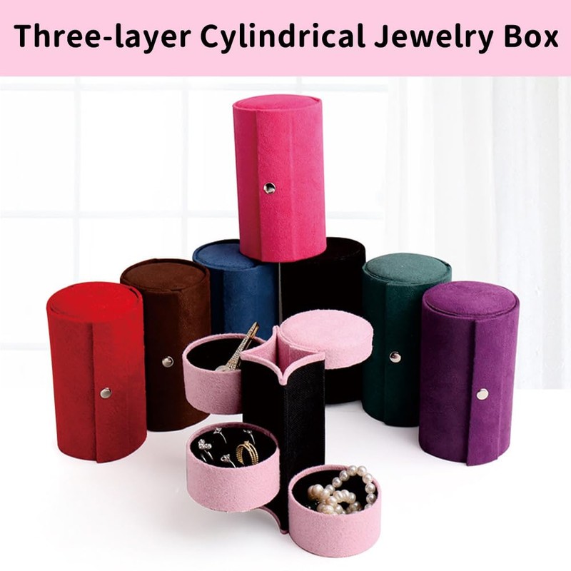 Jewelry Box Travel Accessories Storage Organizer Roll Faux Leather Jewelry